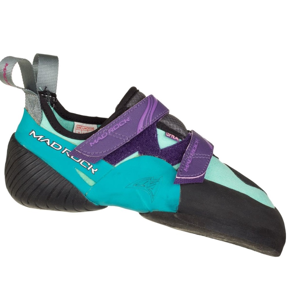 Mad Rock Lyra Women's Climbing Shoes - Teal and Purple, Size 5.5